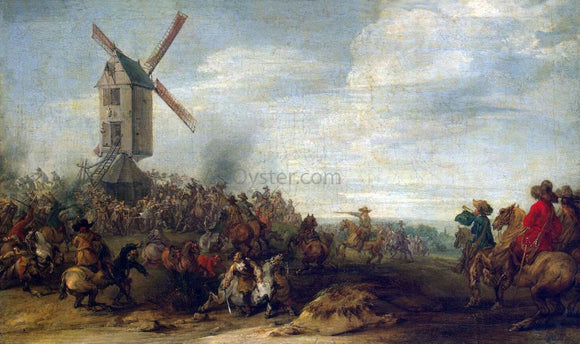  Joseph Parrocel Battle by the Windmill - Canvas Art Print