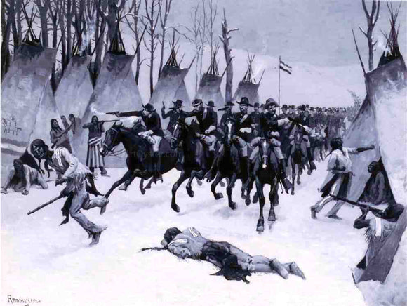  Frederic Remington Battle of Washita - Canvas Art Print