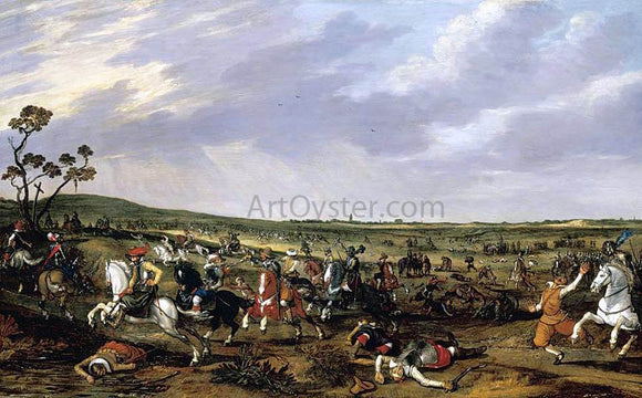  Esaias Van de Velde Battle Scene in an Open Landscape - Canvas Art Print