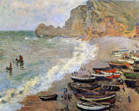 Claude Oscar Monet Beach at Etretat - Canvas Art Print