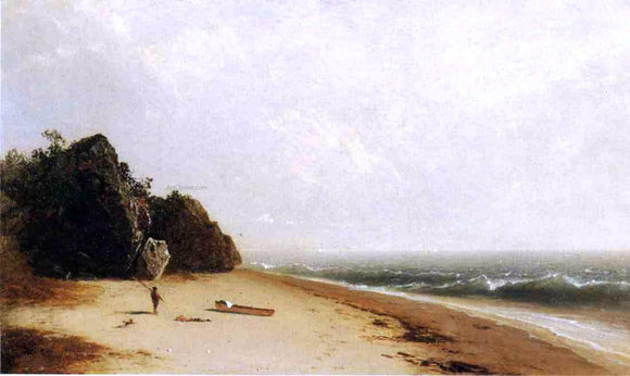  John Frederick Kensett Beach at Newport - Canvas Art Print