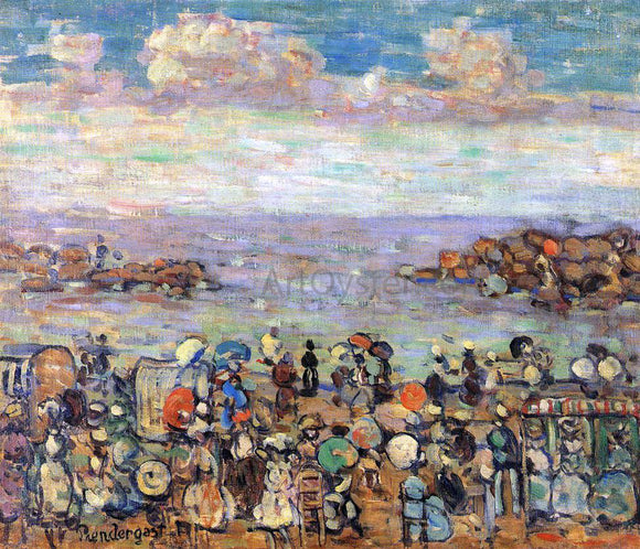  Maurice Prendergast Beach at St. Malo - Canvas Art Print