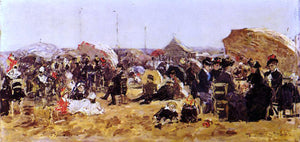  Eugene-Louis Boudin Beach at Trouville - Canvas Art Print