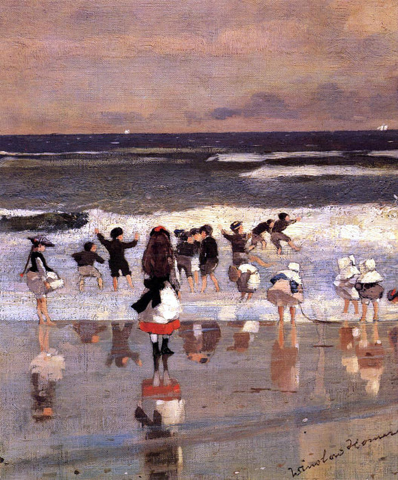  Winslow Homer Beach Scene (also known as Children in the Surf) - Canvas Art Print