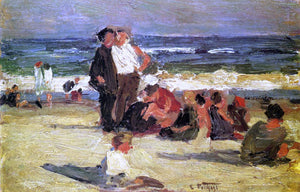  Edward Potthast Beach Scene - Canvas Art Print