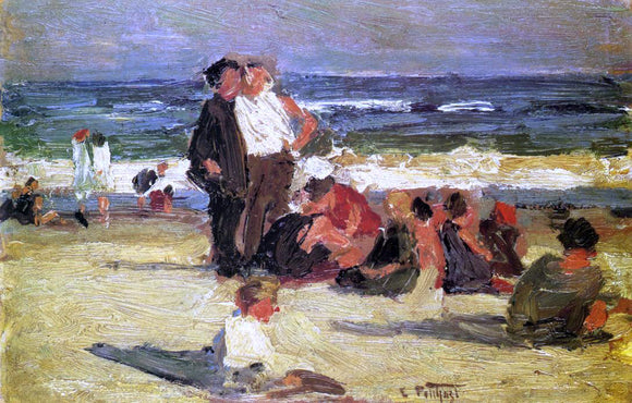  Edward Potthast Beach Scene - Canvas Art Print