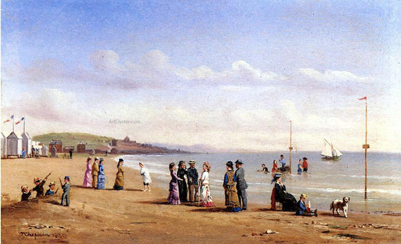  Conrad Wise Chapman Beach Scene in Normandy - Canvas Art Print