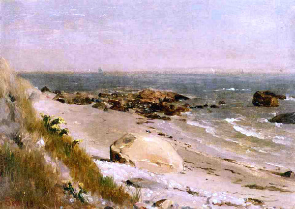  Thomas Worthington Whittredge Beach Scene, Narragansett Bay - Canvas Art Print