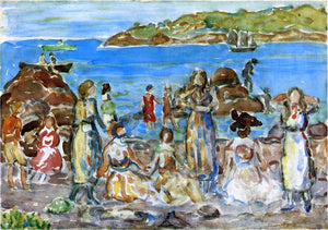  Maurice Prendergast Beach Scene, New England - Canvas Art Print