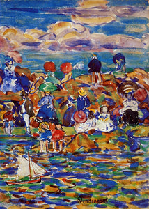  Maurice Prendergast Beach, St. Malo - Canvas Art Print