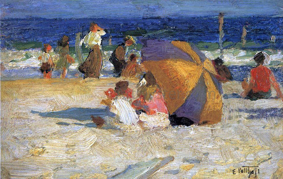  Edward Potthast Beach Umbrella - Canvas Art Print