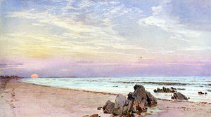  William Trost Richards Beach with Rising Sun, New Jersey - Canvas Art Print