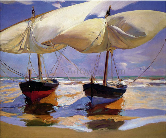  Joaquin Sorolla Y Bastida Beached Boats - Canvas Art Print