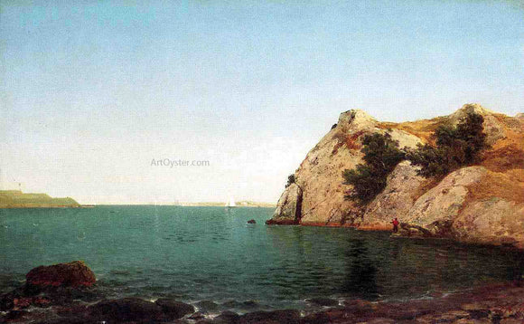 John Frederick Kensett Beacon Rock, Newport Harbor - Canvas Art Print