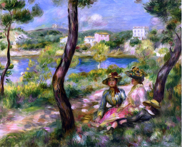  Pierre Auguste Renoir Beaulieu, Women and LIttle Boy - Canvas Art Print