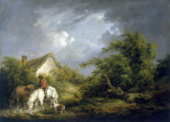  George Morland Before a Thunderstorm - Canvas Art Print