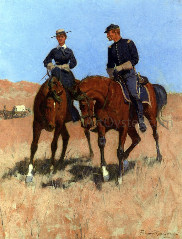  Frederic Remington Belle McKeever and Lt. Edgar Wheelock - Canvas Art Print