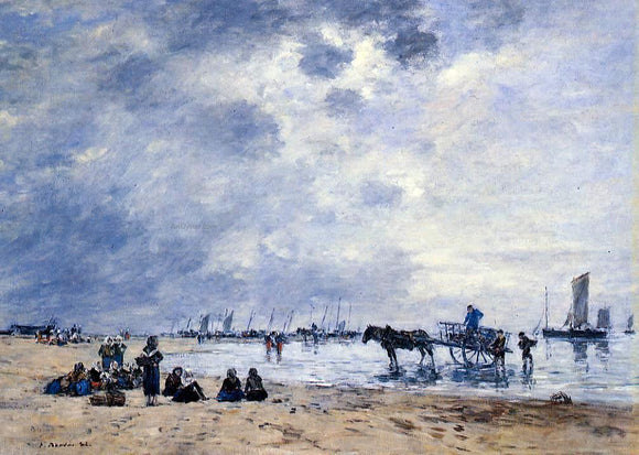  Eugene-Louis Boudin Berck, the Arrival of the Fishing Boats - Canvas Art Print