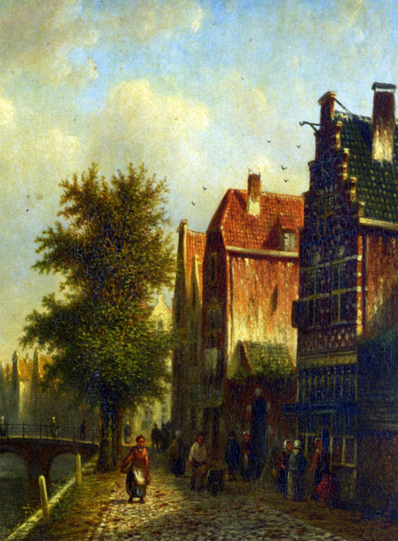  Johannes Franciscus Spohler Beside The Canal - Canvas Art Print