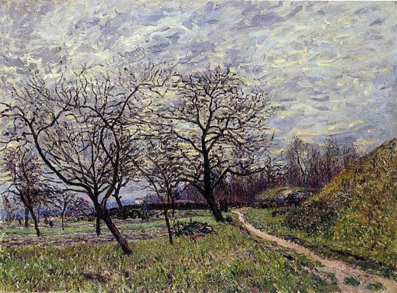  Alfred Sisley Between Veneux and By - December Morning - Canvas Art Print