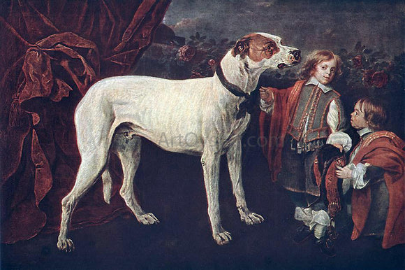  Jan Fyt Big Dog, Dwarf and Boy - Canvas Art Print