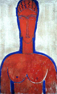  Amedeo Modigliani Big Red Buste (also known as loopold II) - Canvas Art Print