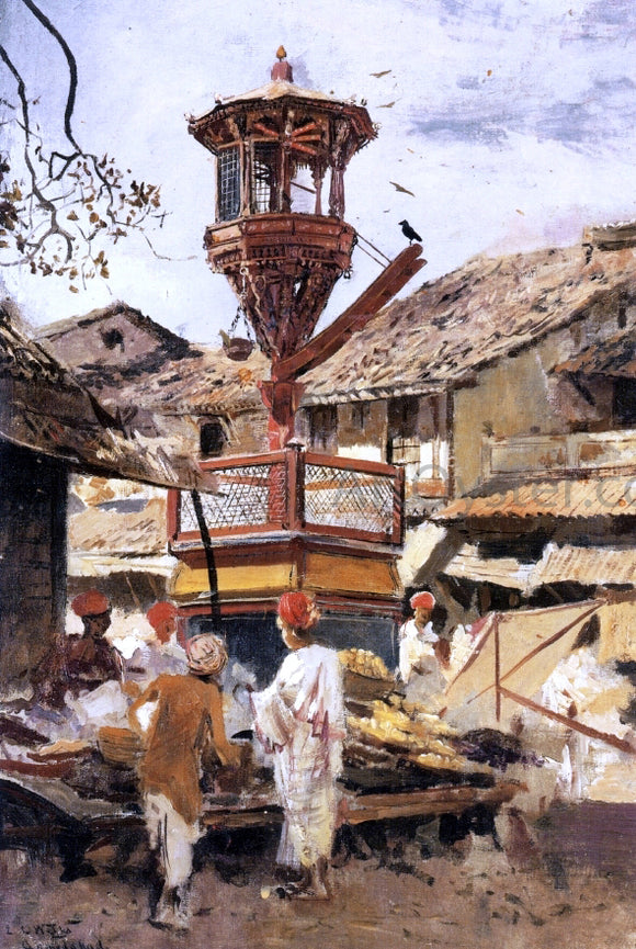  Edwin Lord Weeks Birdhouse and Market - Ahmedabad, India - Canvas Art Print