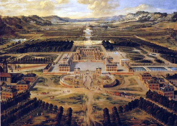  Pierre Patel Bird's Eye View of the Chateau and Gardens of Versailles - Canvas Art Print