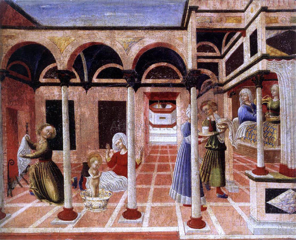  Pietro Di Giovanni d'Ambrogio Birth of St Nicholas - Canvas Art Print