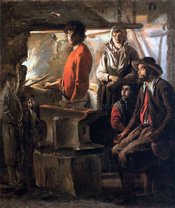 Le nain Brothers Blacksmith at His Forge - Canvas Art Print
