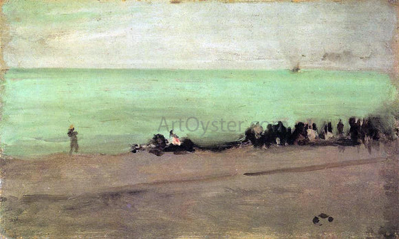  James McNeill Whistler Blue and Silver: Boat Entering Pourville - Canvas Art Print