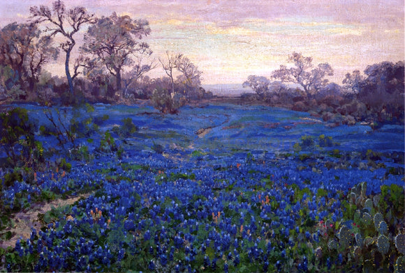  Julian Onderdonk Bluebonnets at Twilight, near San Antonio - Canvas Art Print