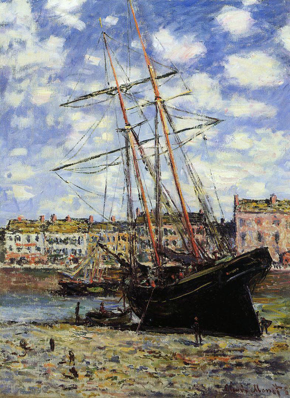  Claude Oscar Monet Boat at Low Tide at Fecamp - Canvas Art Print