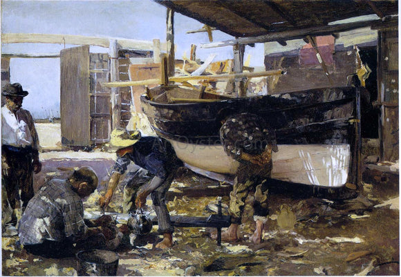  Joaquin Sorolla Y Bastida Boat Builders - Canvas Art Print