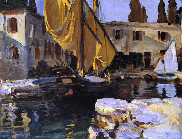  John Singer Sargent Boat with The Golden Sail, San Vigilio - Canvas Art Print