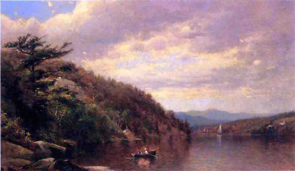  George Henry Smillie Boating on Lake George - Canvas Art Print