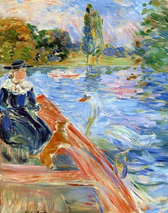  Berthe Morisot Boating on the Lake - Canvas Art Print