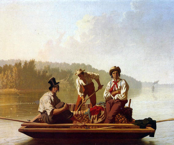  George Caleb Bingham Boatmen on the Missouri - Canvas Art Print
