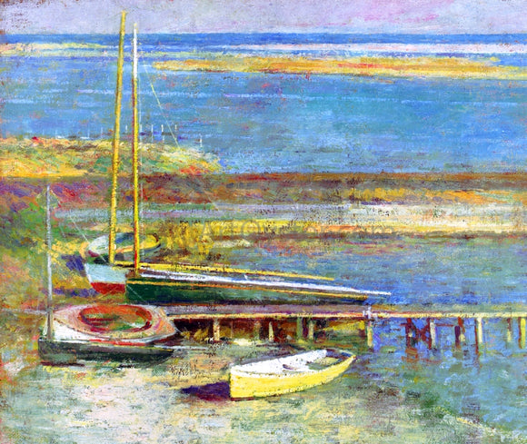  Theodore Robinson Boats at a Landing - Canvas Art Print
