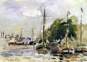  Camille Pissarro Boats at Dock - Canvas Art Print