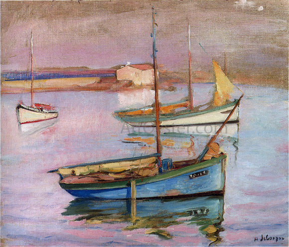  Henri Lebasque A Scene of Boats at the Port Ile de Yeu - Canvas Art Print