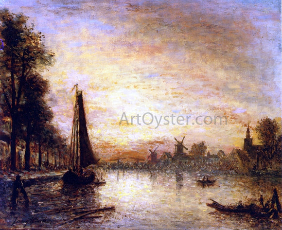  Johan Barthold Jongkind Boats at the Quay, Holland - Canvas Art Print