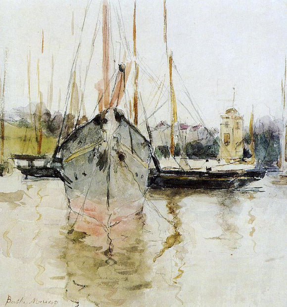  Berthe Morisot Boats -  Entry to the Medina in the Isle of Wight (also known as pugad baboy) - Canvas Art Print