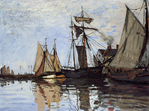  Claude Oscar Monet Boats in the Port of Honfleur - Canvas Art Print