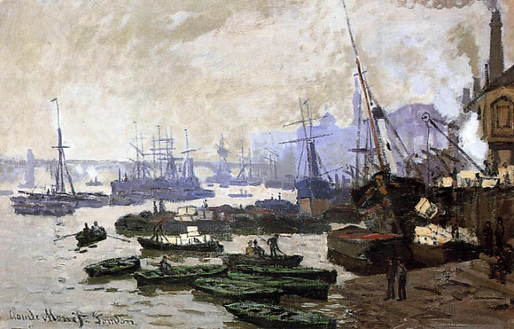  Claude Oscar Monet Boats in the Port of London - Canvas Art Print