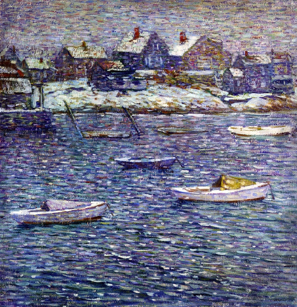  Charles Salis Kaelin Boats in Winter, Rockport, Massachusetts - Canvas Art Print