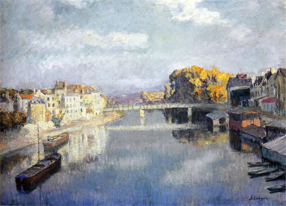  Henri Lebasque Boats on the Marne - Canvas Art Print