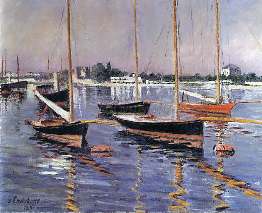  Gustave Caillebotte Boats on the Seine at Argenteuil - Canvas Art Print