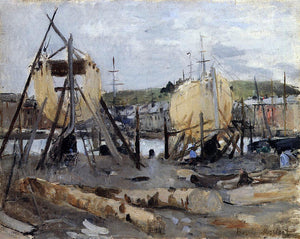  Berthe Morisot Boats under Construction - Canvas Art Print