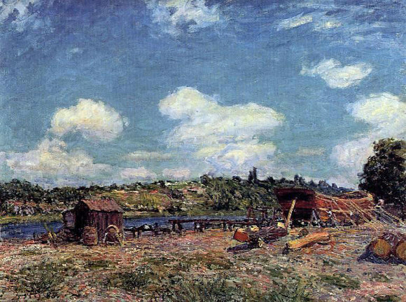  Alfred Sisley Boatyard at Saint-Mammes - Canvas Art Print